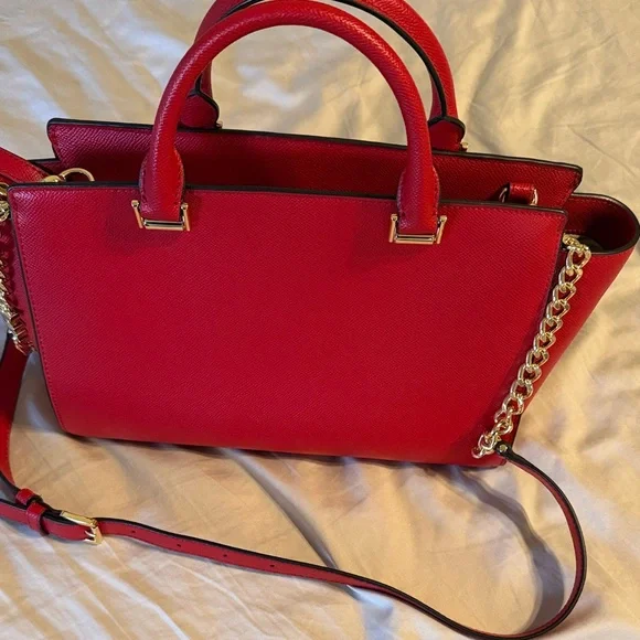 Michael Kors Cherry Red Satchel - Picture 6 of 13